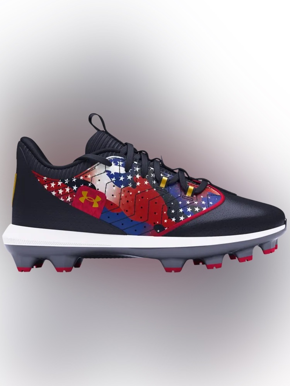 Under Armour Red Blue White Stars Baseball Cleat 4Y